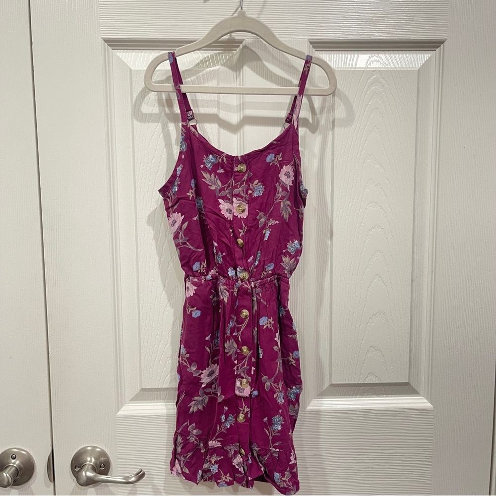 Abercrombie Kids Maroon Floral Dress
